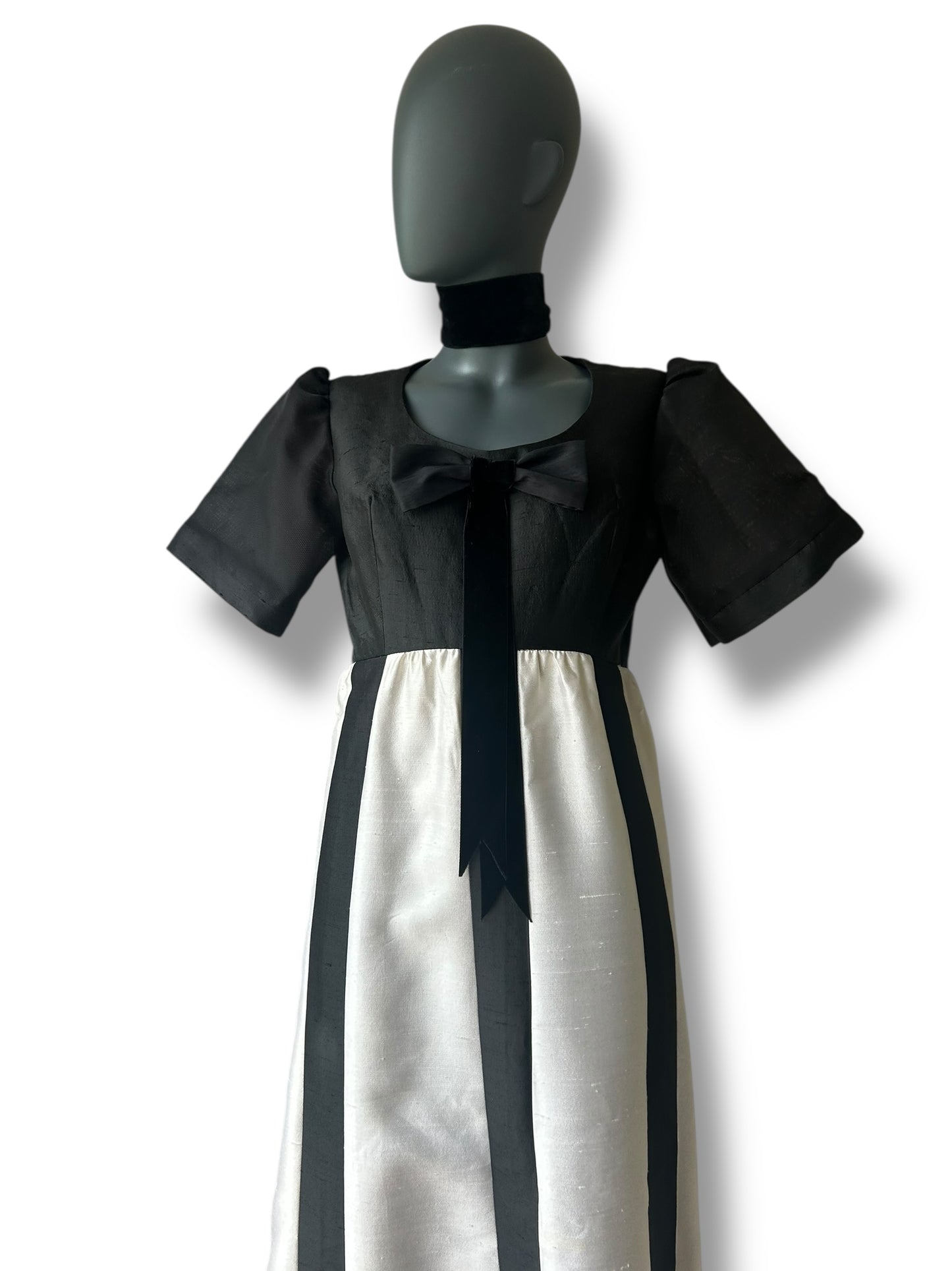 Vintage 1960s Silk Monochrome Gown