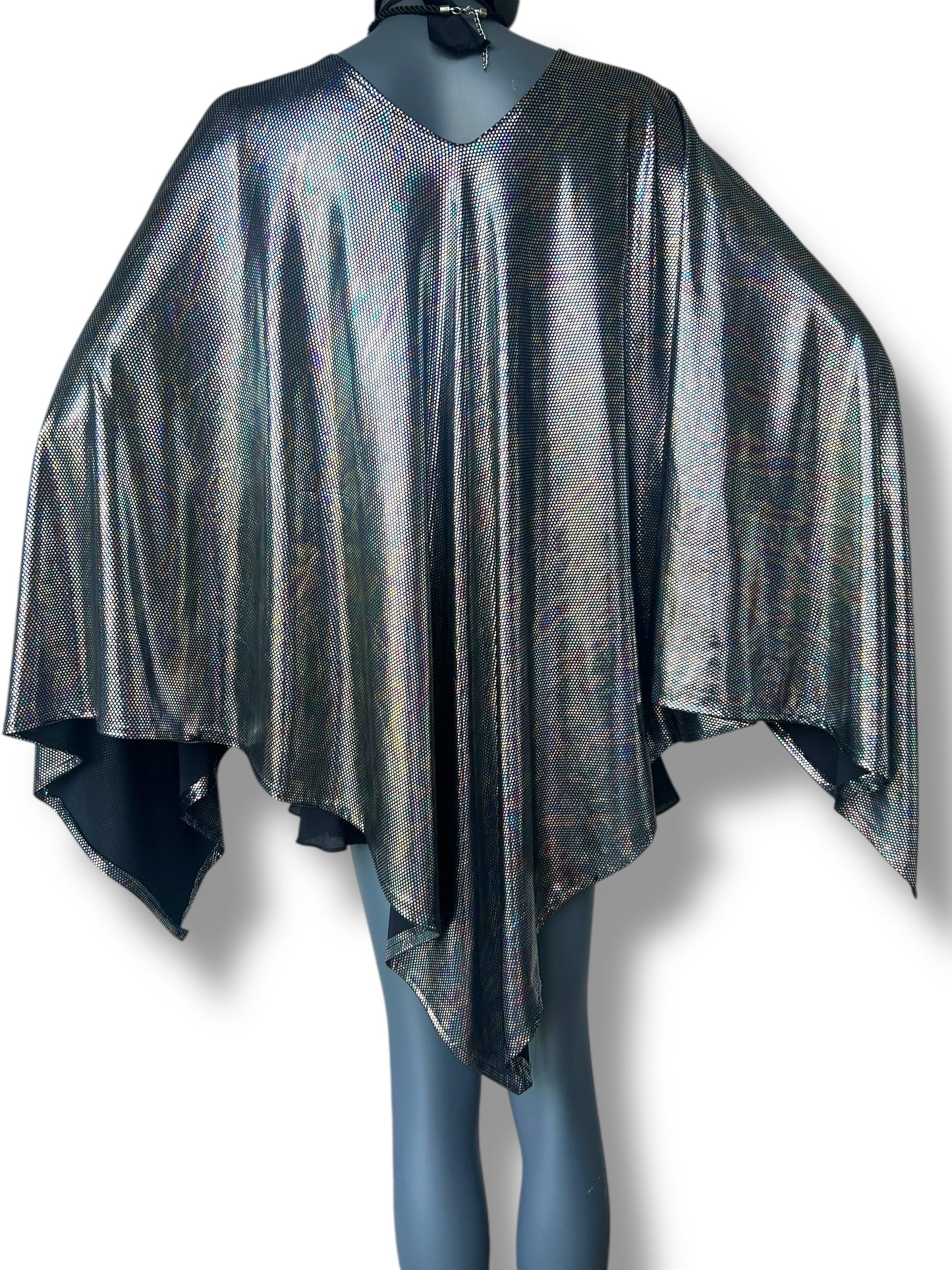 Vintage liquid lame cape dress