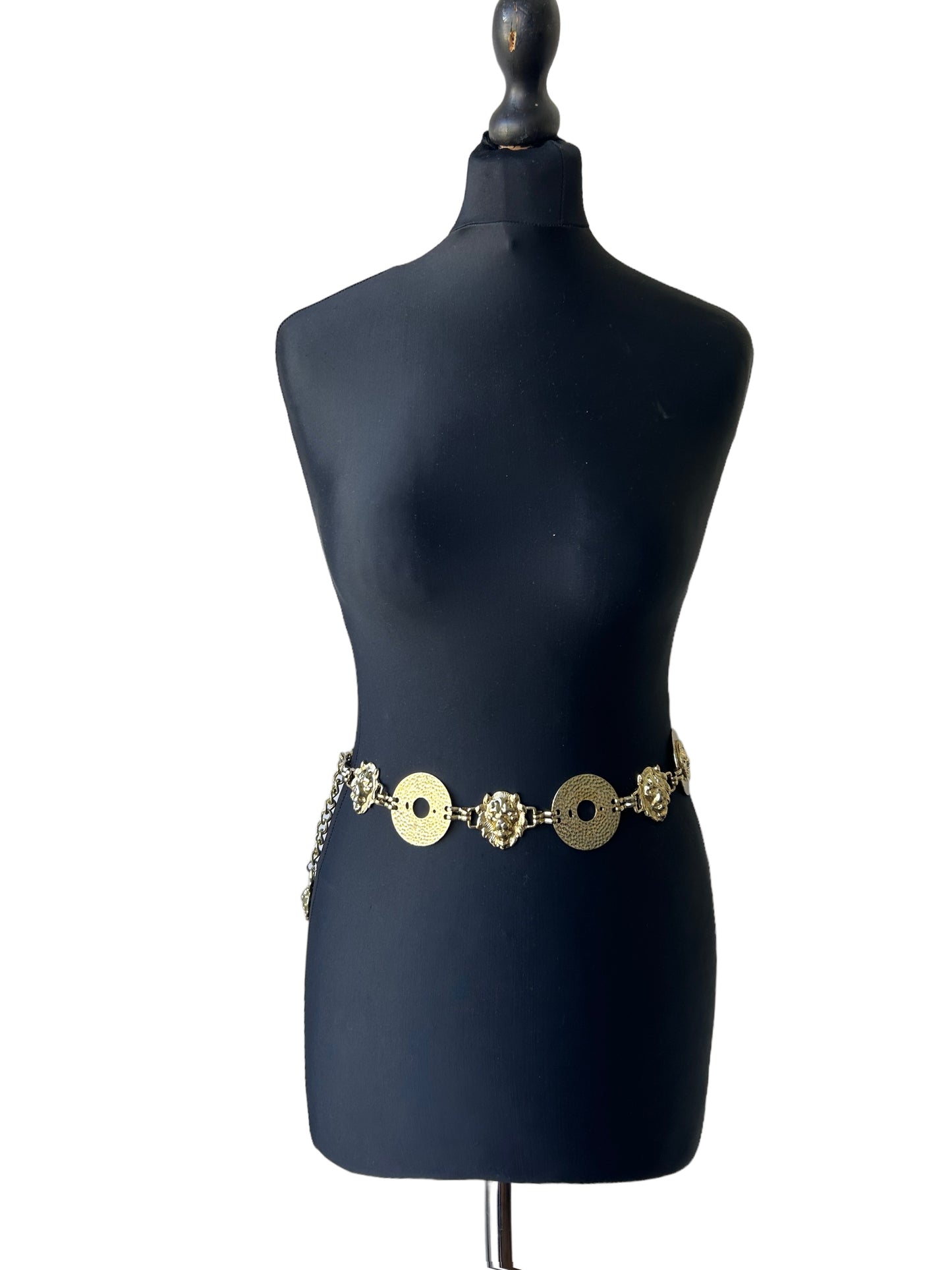 Vintage 1980s Gold Chain Medusa Belt