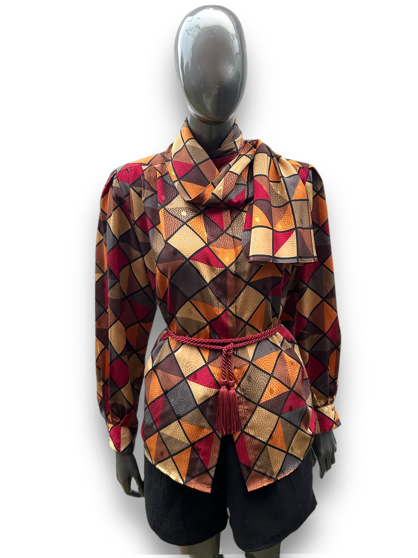 Vintage 1980s Autumn Geometric Statement Shirt