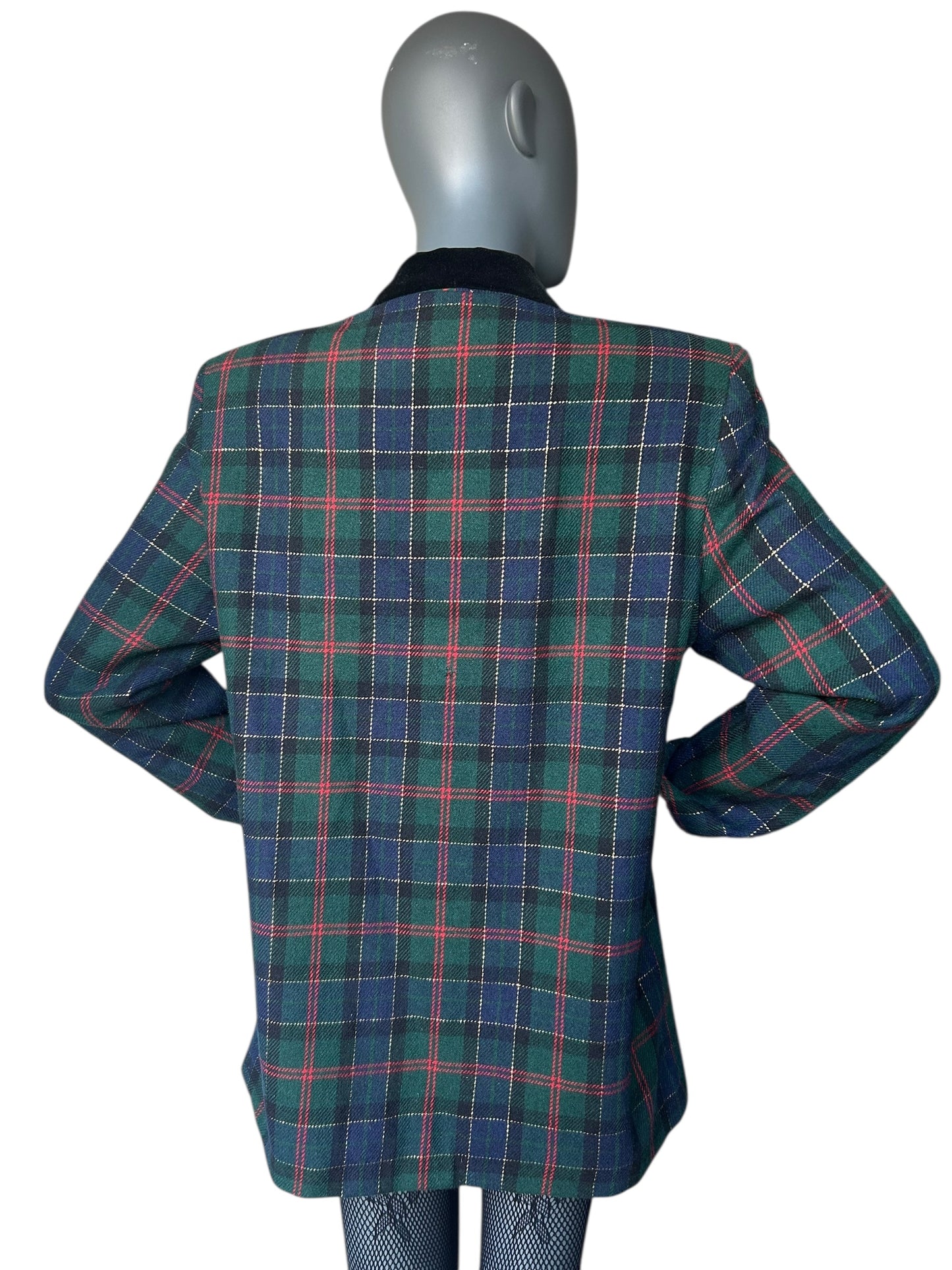 Overdress Redefined Vintage 80s Plaid Blazer and Couture Statement Frill