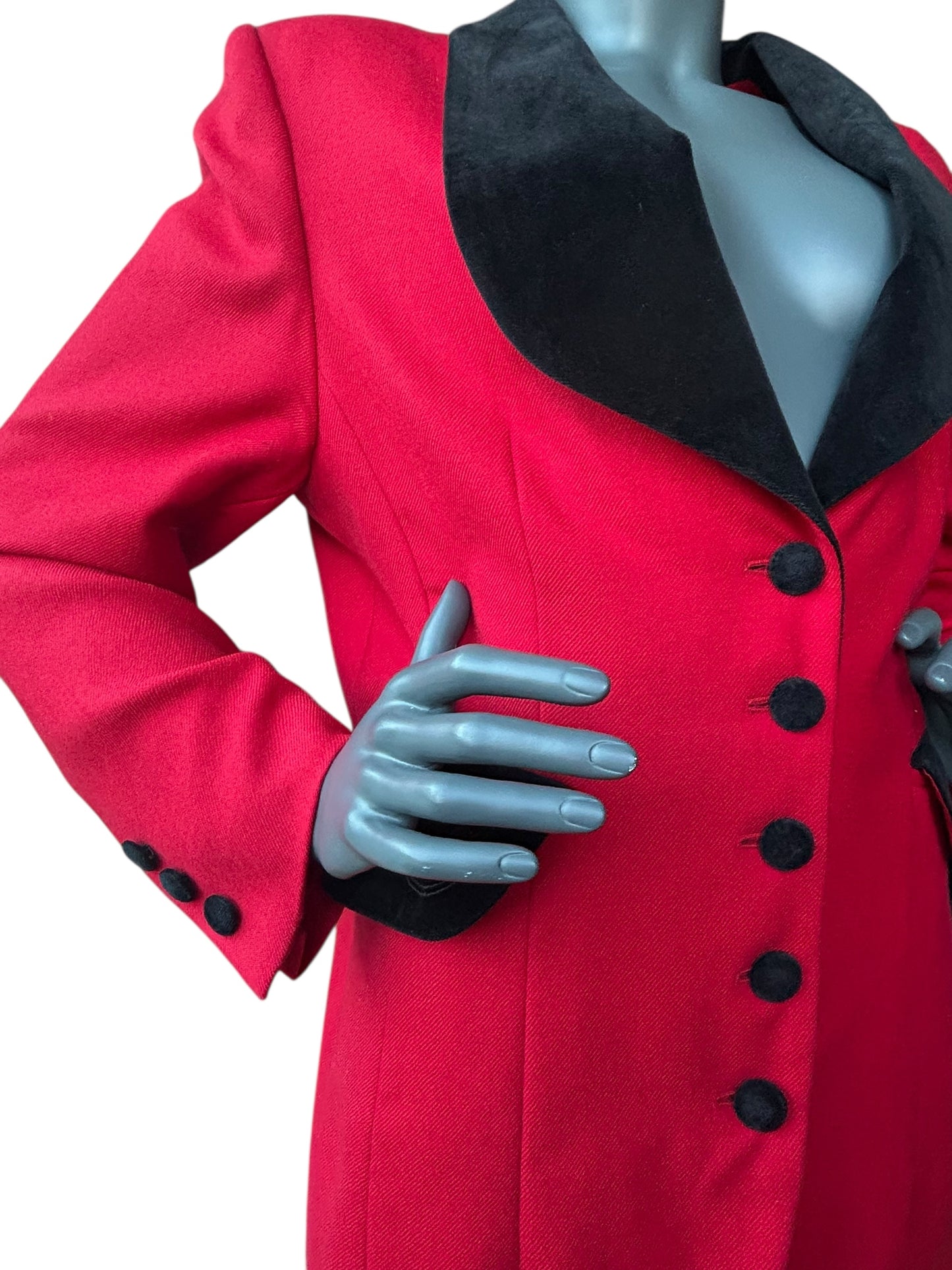 Vintage 1980s Red and Velvet Statement Jacket