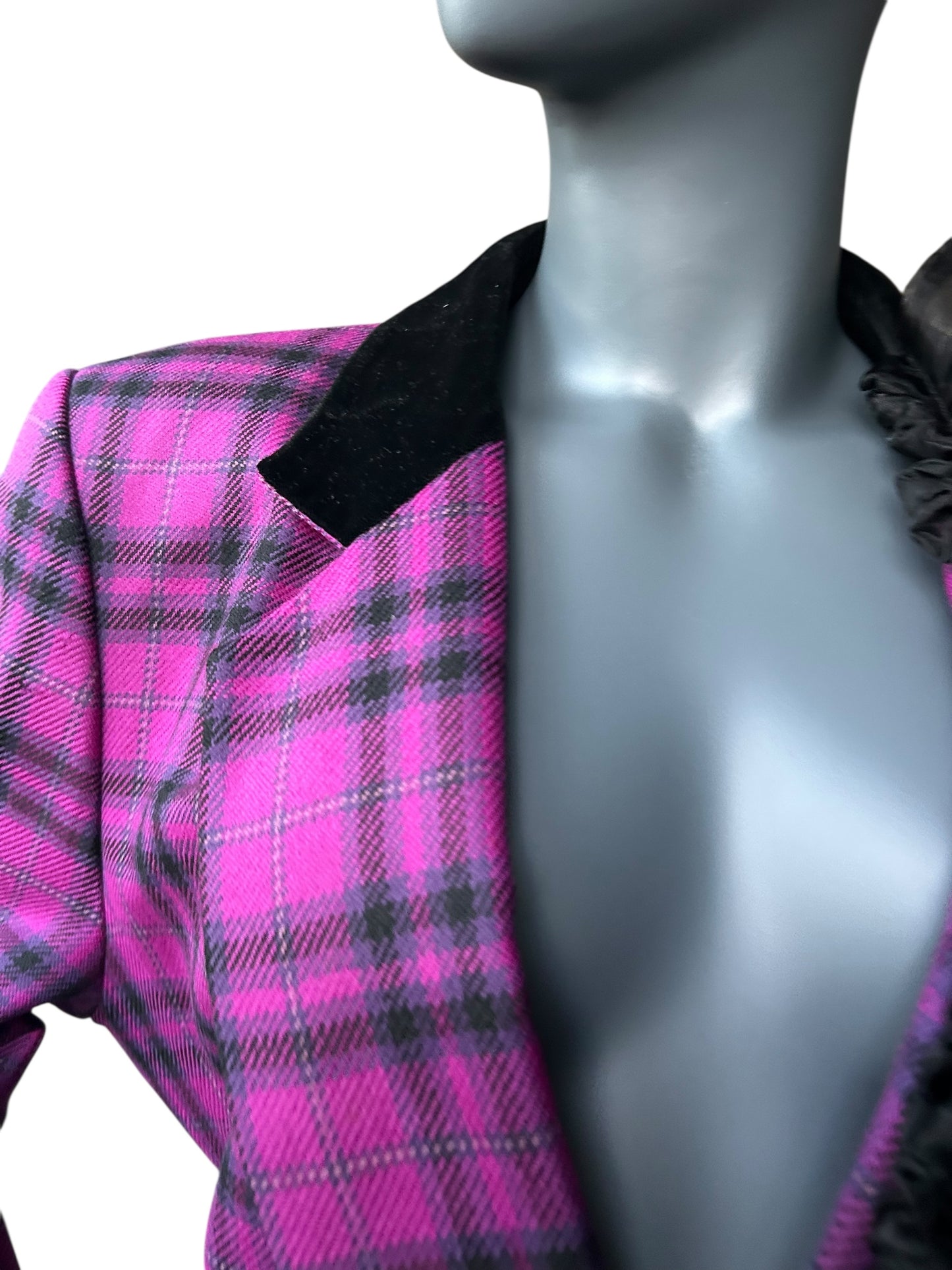 Vintage Overdress Redefined Deep Refuffle Blazer with Velvet accent