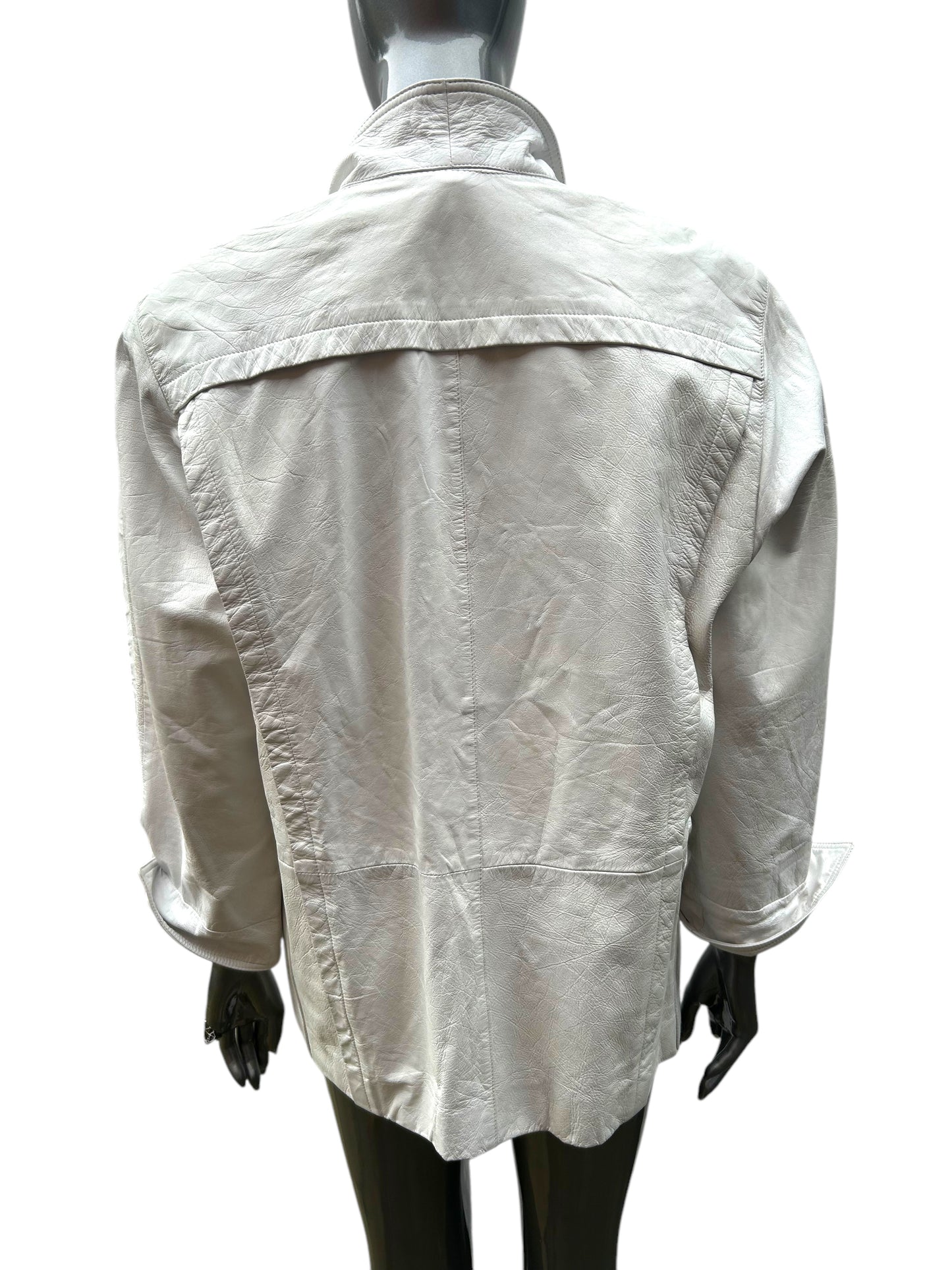 Vintage 1980s White Leather Jacket