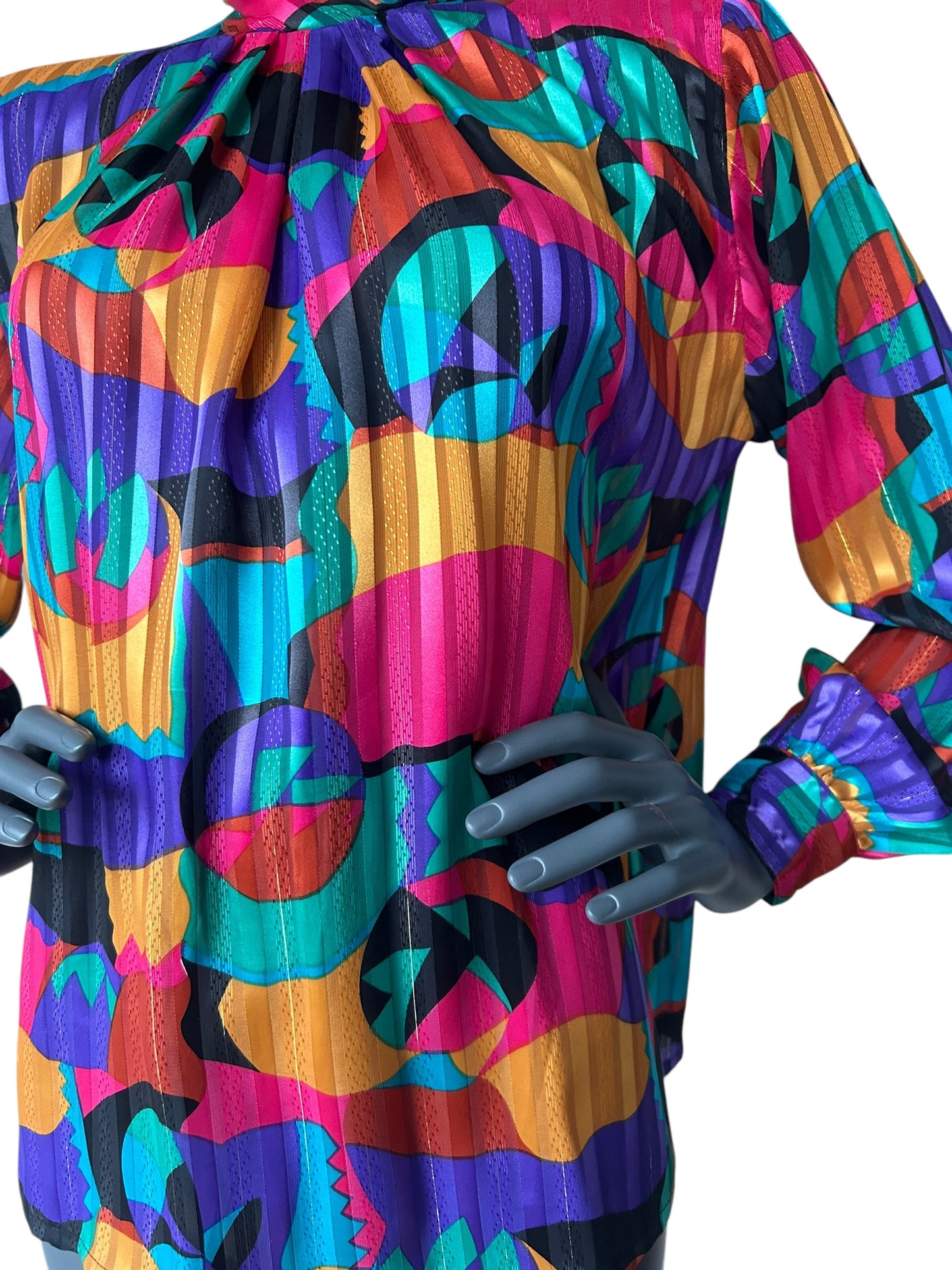 Vintage 1980s Abstract Tunic Blouse