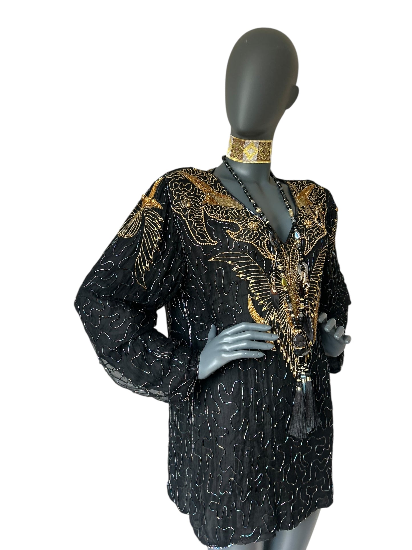 Vintage 1980s Beaded Tunic