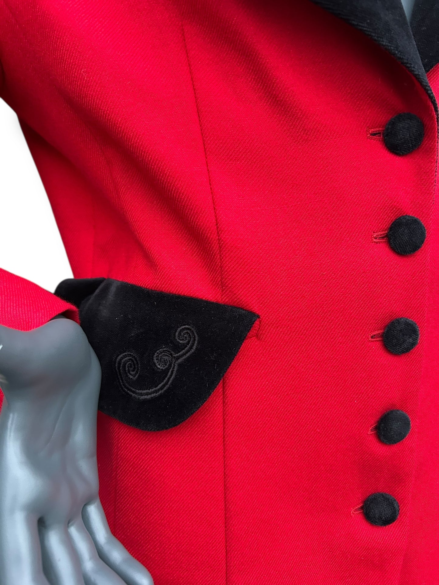 Vintage 1980s Red and Velvet Statement Jacket