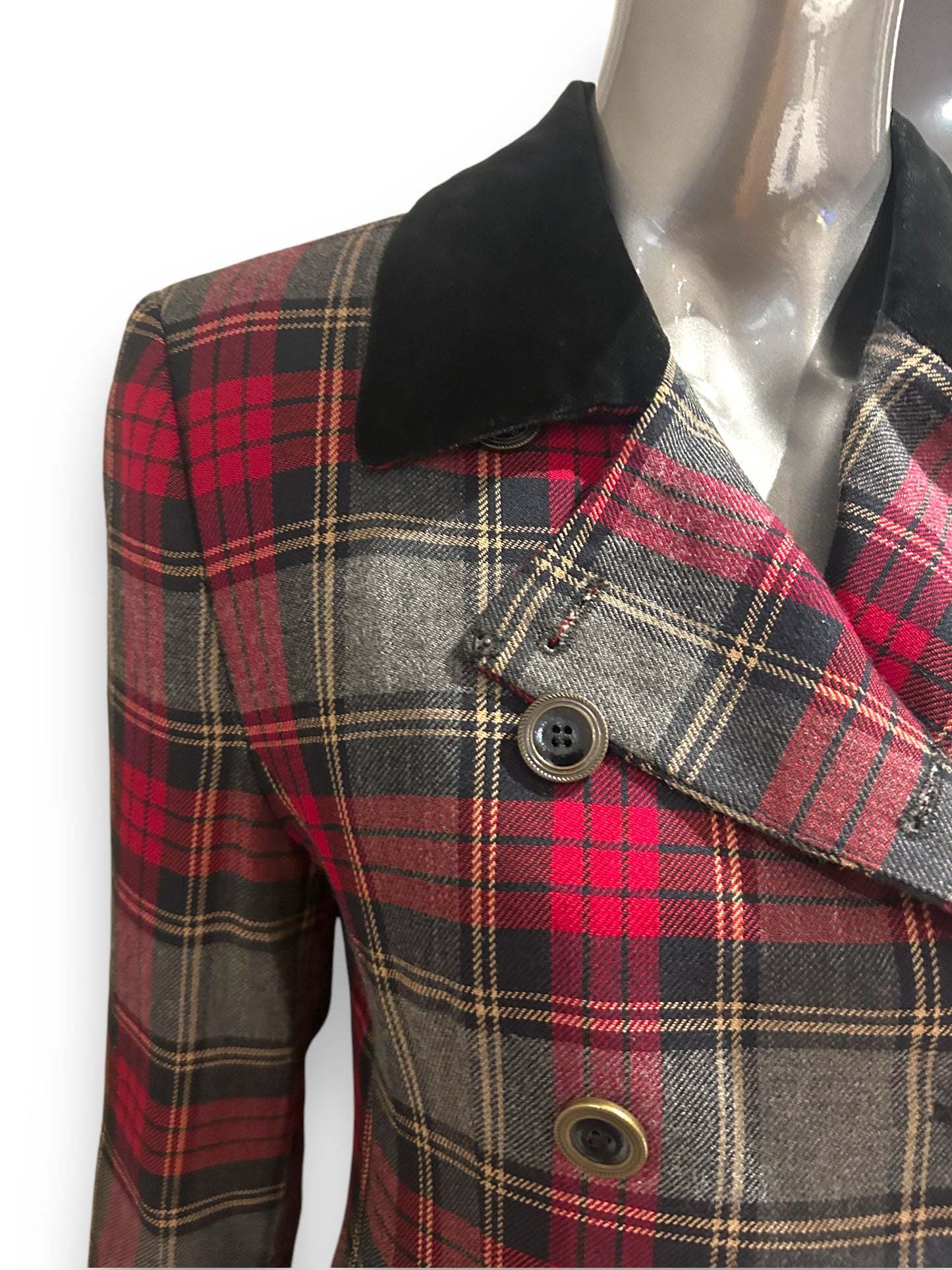 Vintage 80s Plaid RIding Jacket