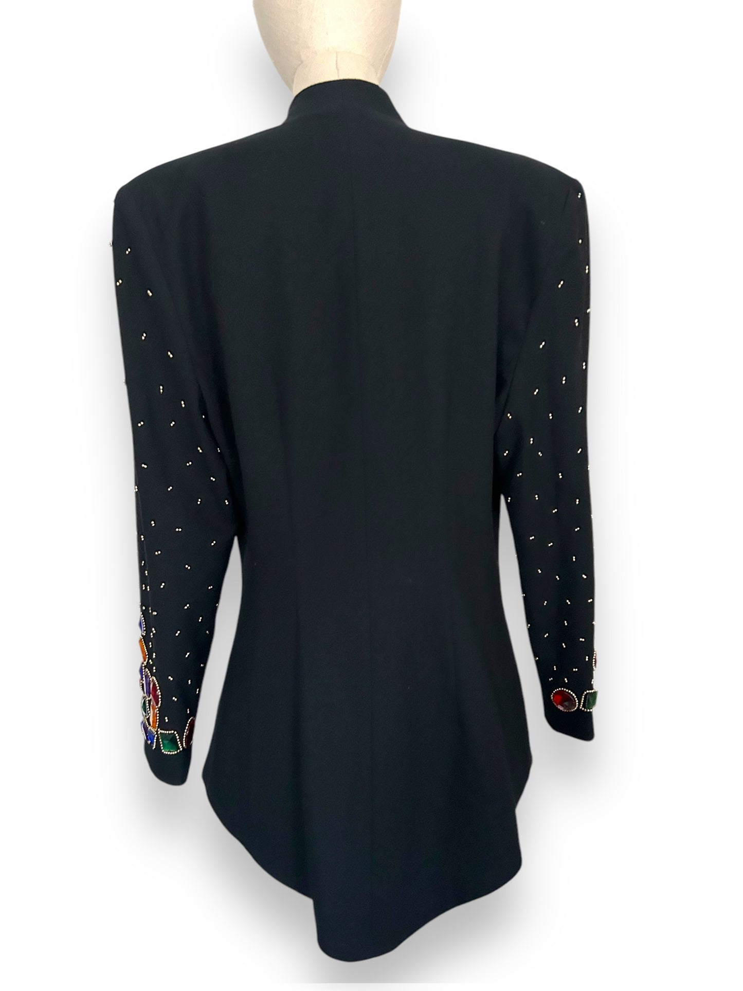 vintage 1980s jewel encrusted trophy blazer in the style of Patrick Kelly