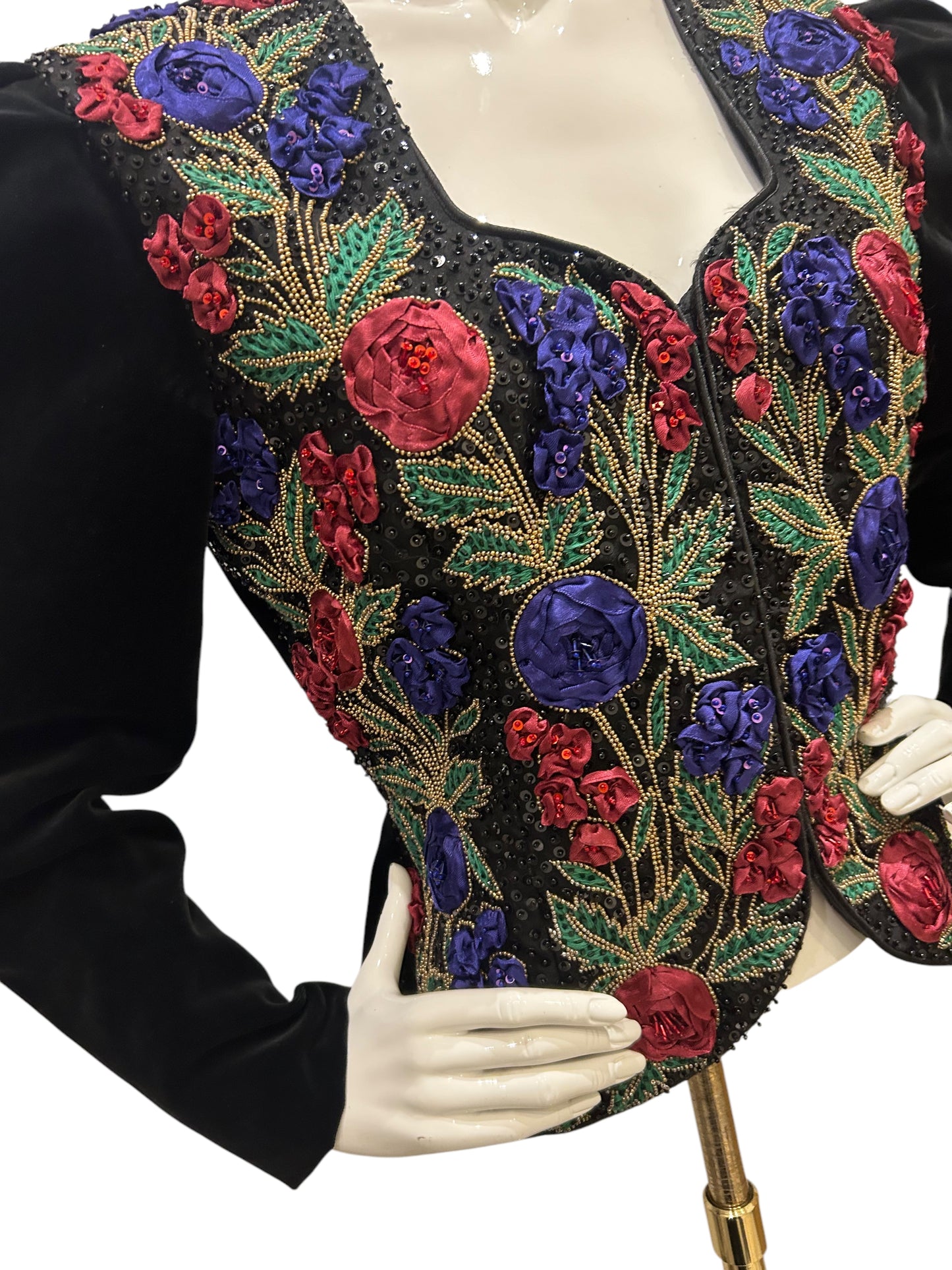 Vintage Embellished French Couture Velvet Jacket