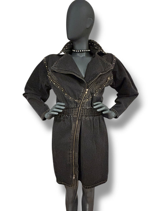 Vintage 1980s Motorcycle denim dress