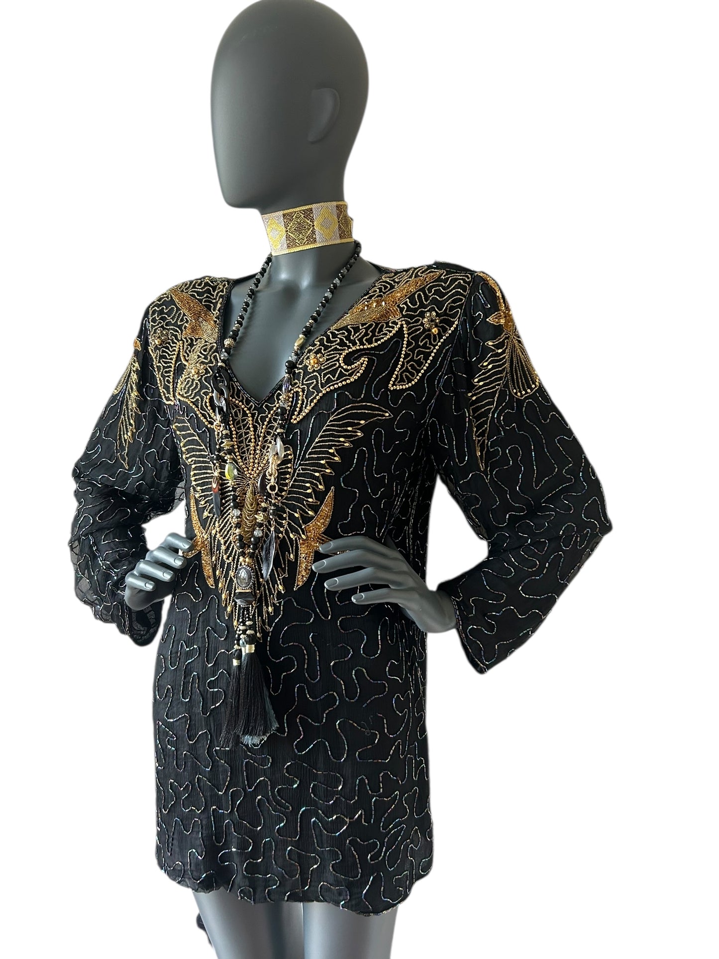 Vintage 1980s Beaded Tunic