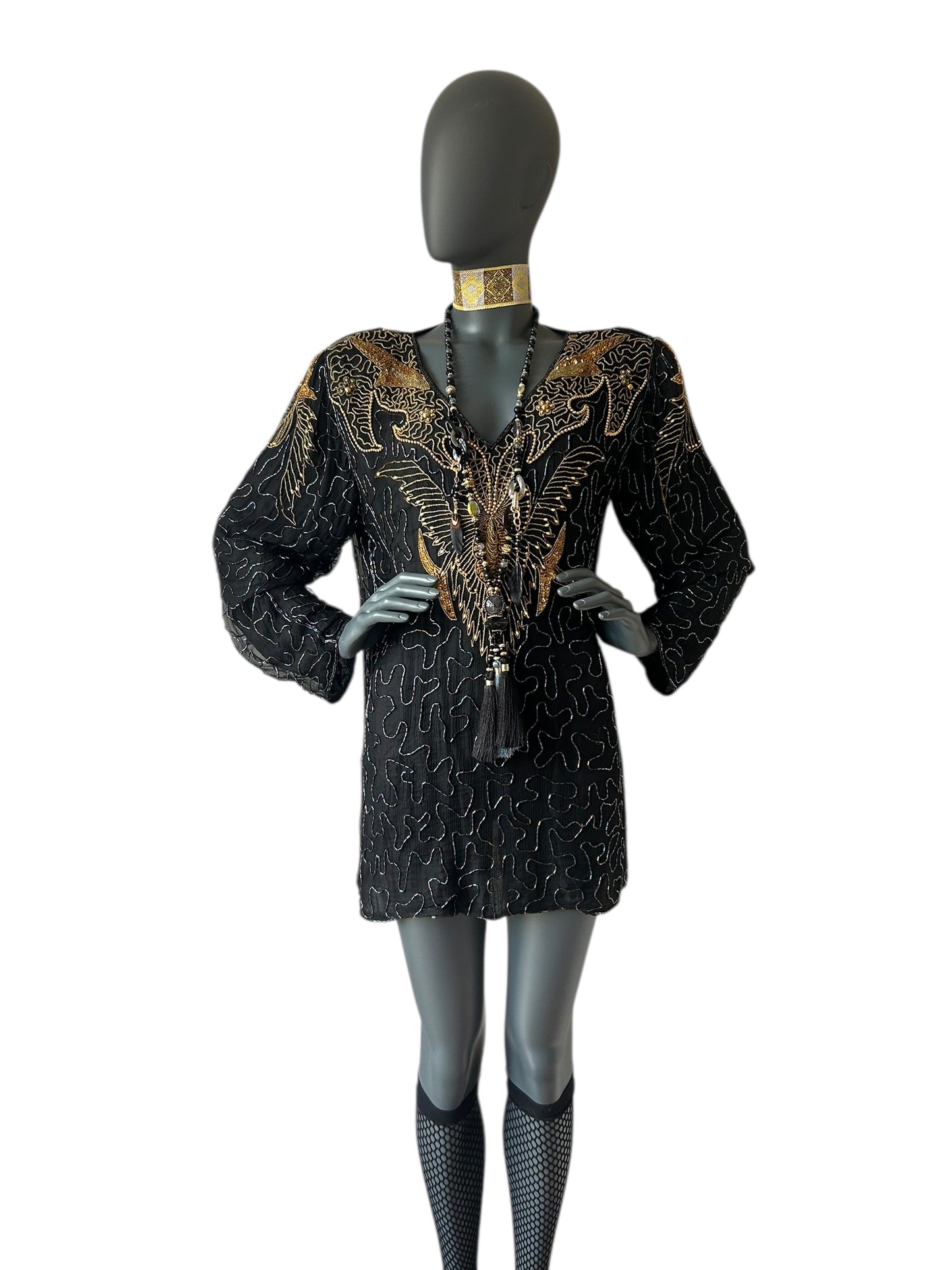 Vintage 1980s Beaded Tunic