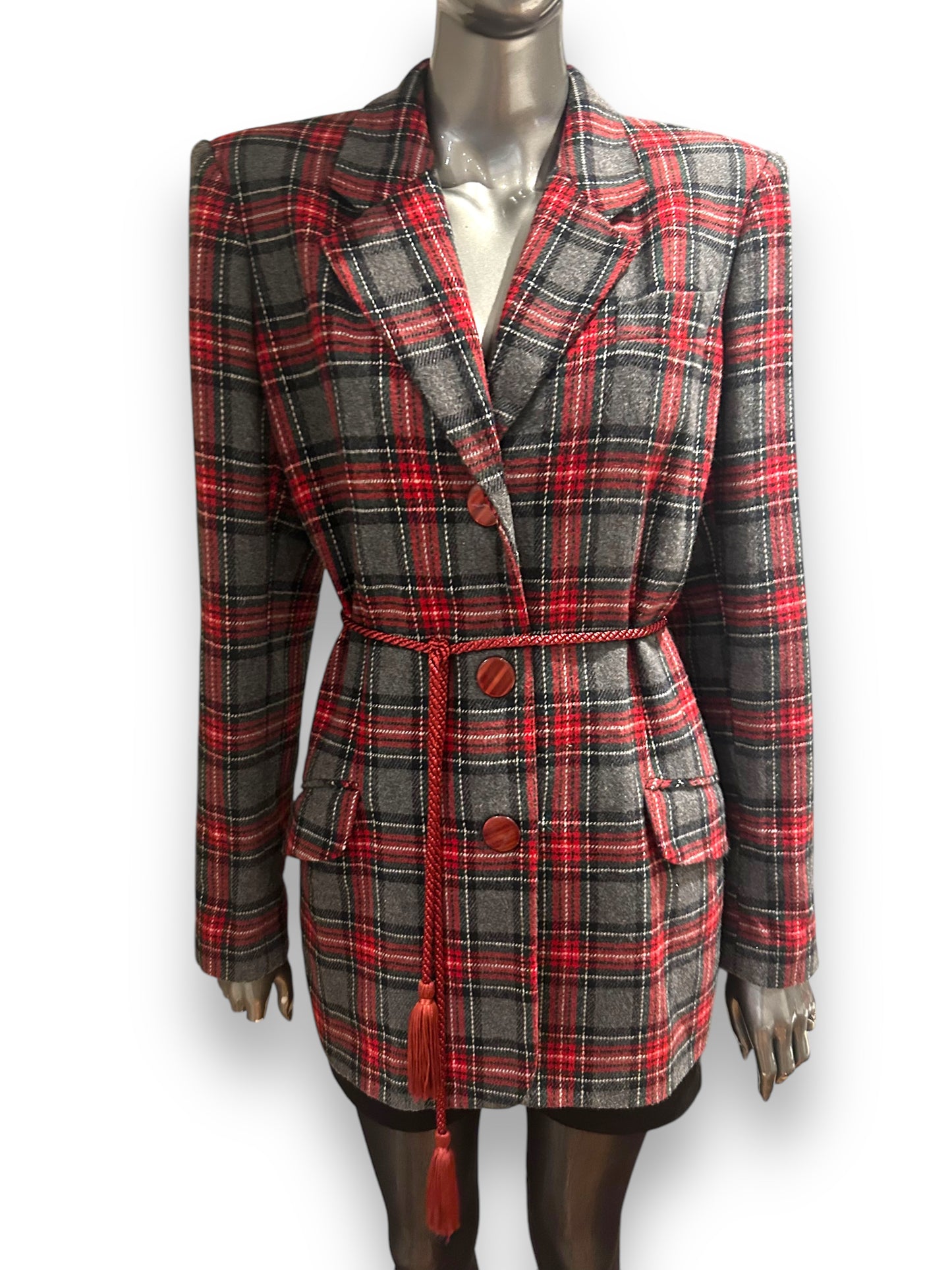 Vintage 80s Plaid Blazer jacket