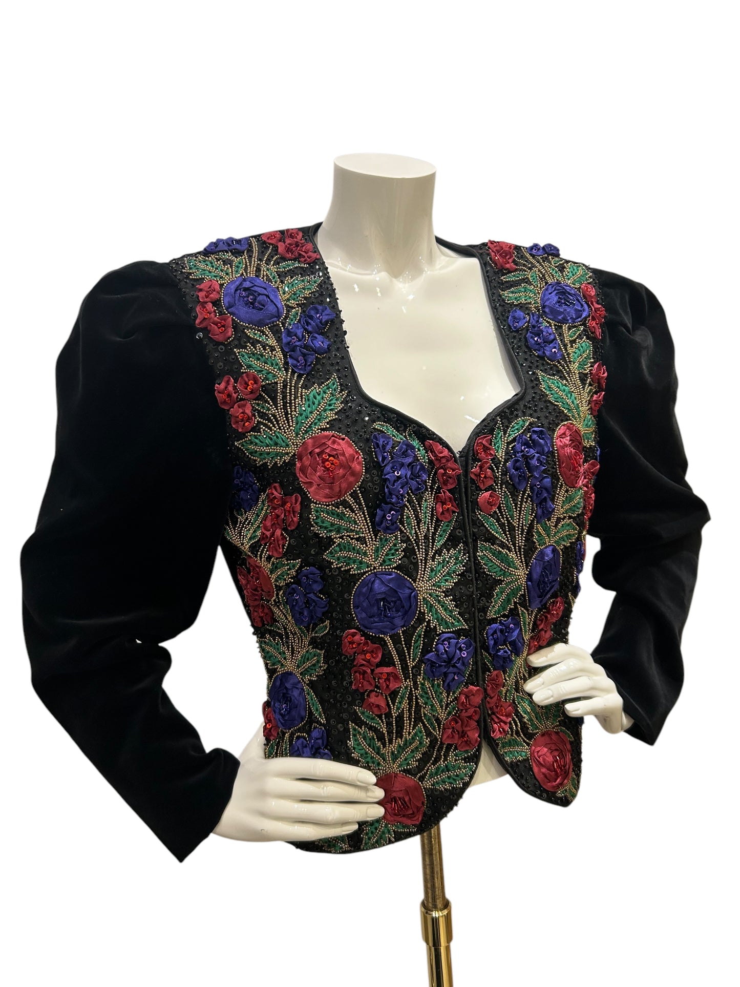 Vintage Embellished French Couture Velvet Jacket