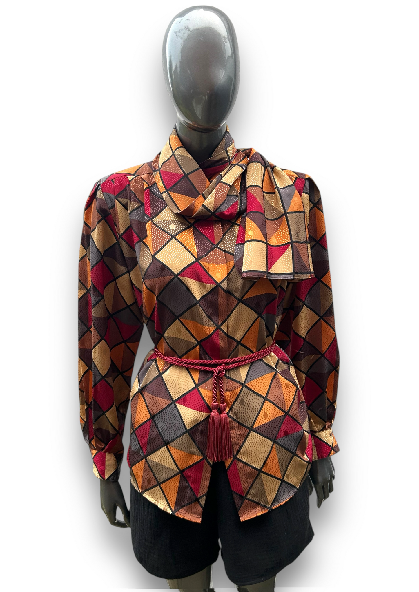 Vintage 1980s Autumn Geometric Statement Shirt