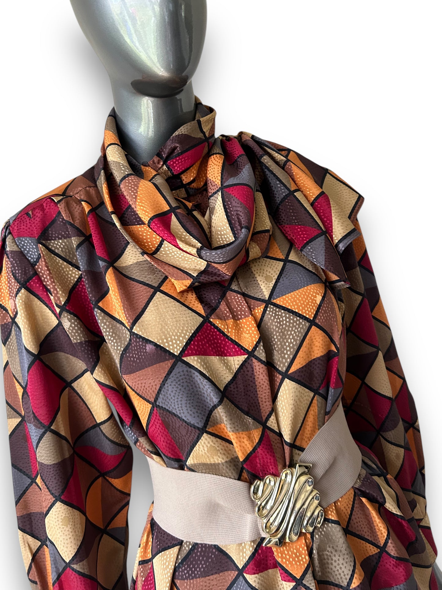 Vintage 1980s Autumn Geometric Statement Shirt