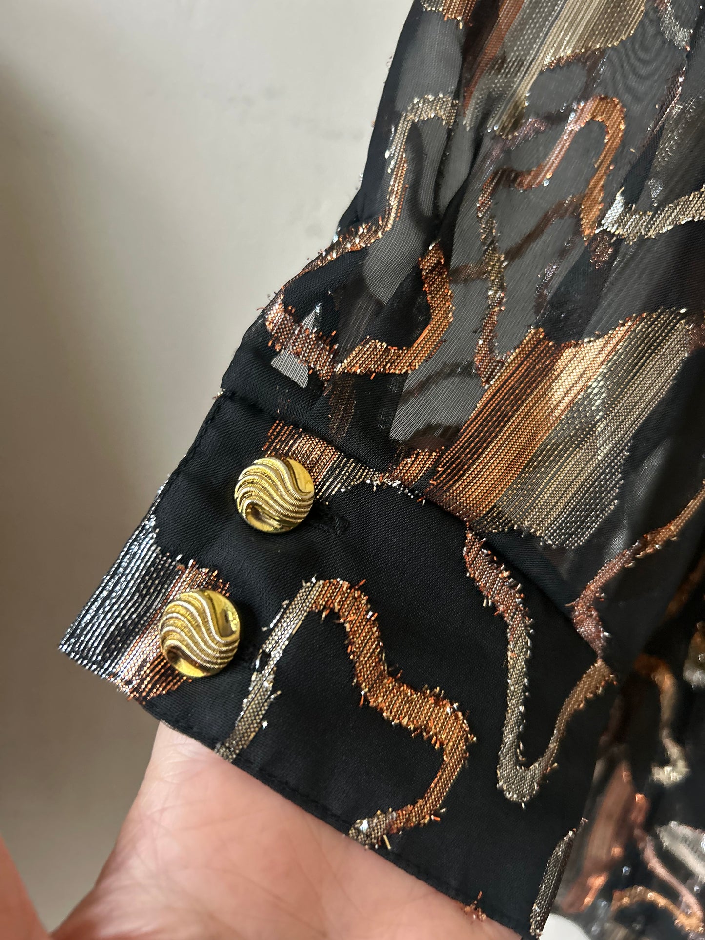 Vintage 80s Gold Lamé Cocktail Blazer Jacket