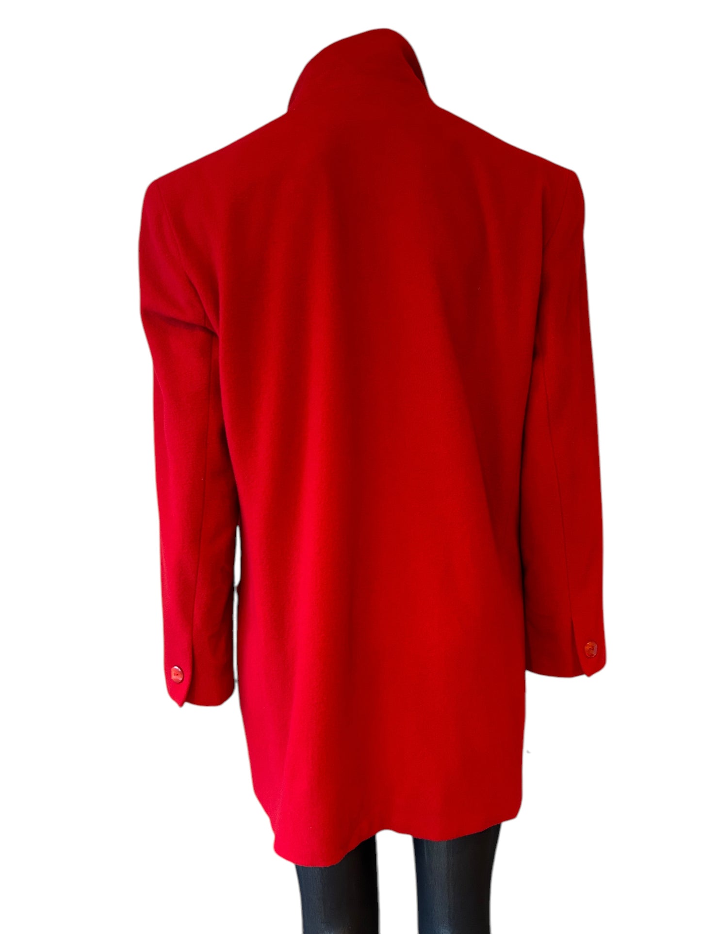 Vintage 1980s Dramatic Red Oversized Cashmere blend Blazer jacket