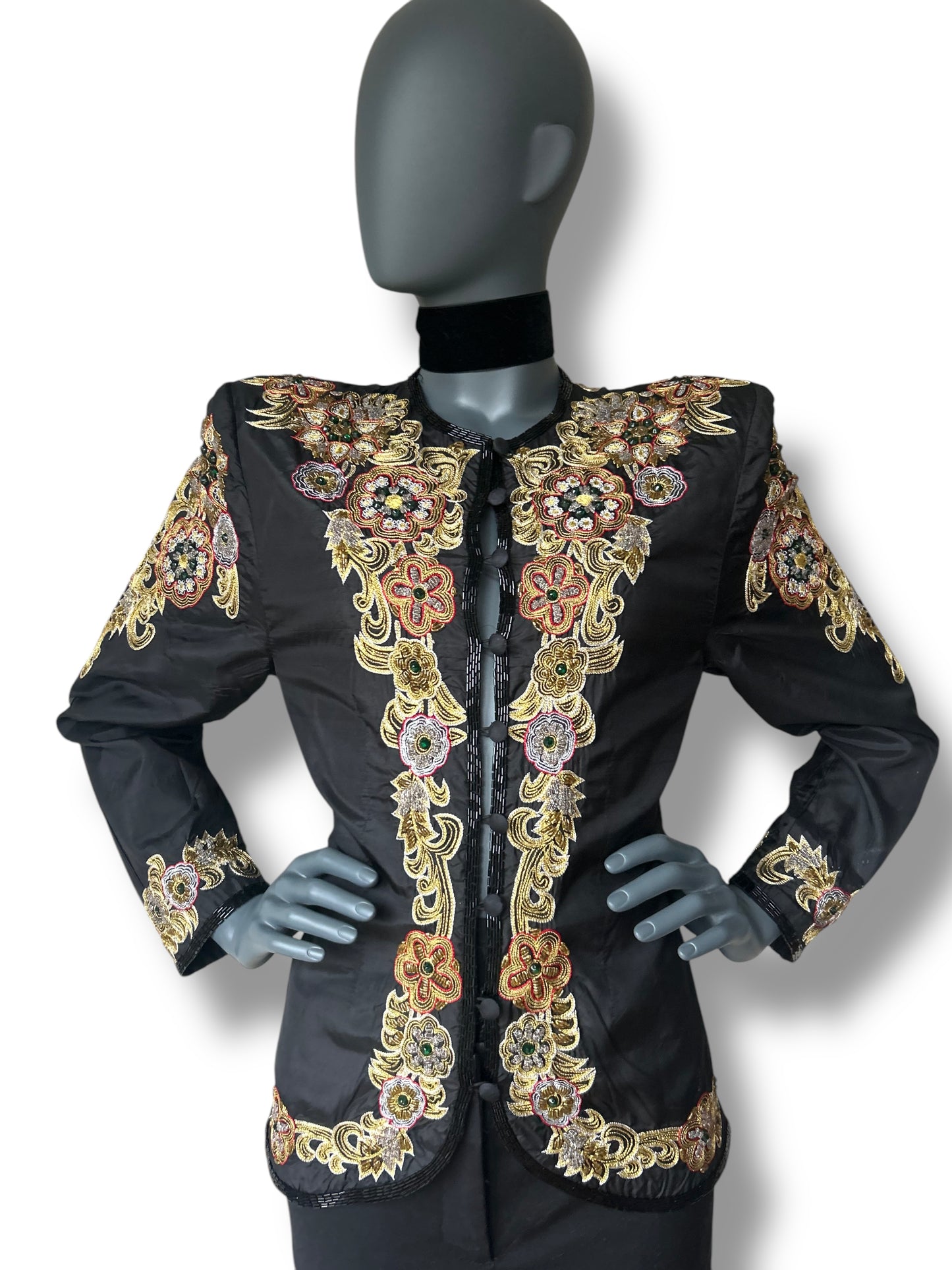 Vintage 1980s Silk Oriental Statement Jacket