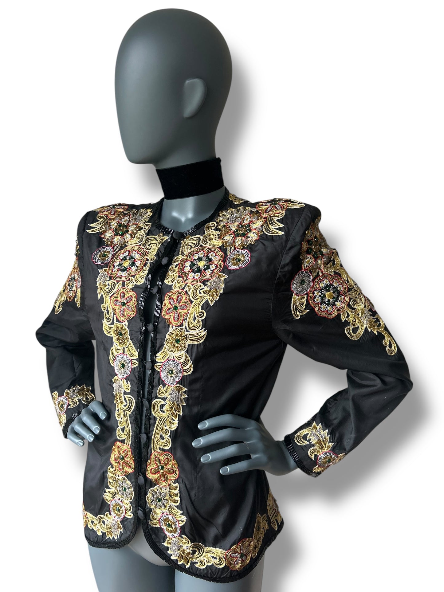 Vintage 1980s Silk Oriental Statement Jacket