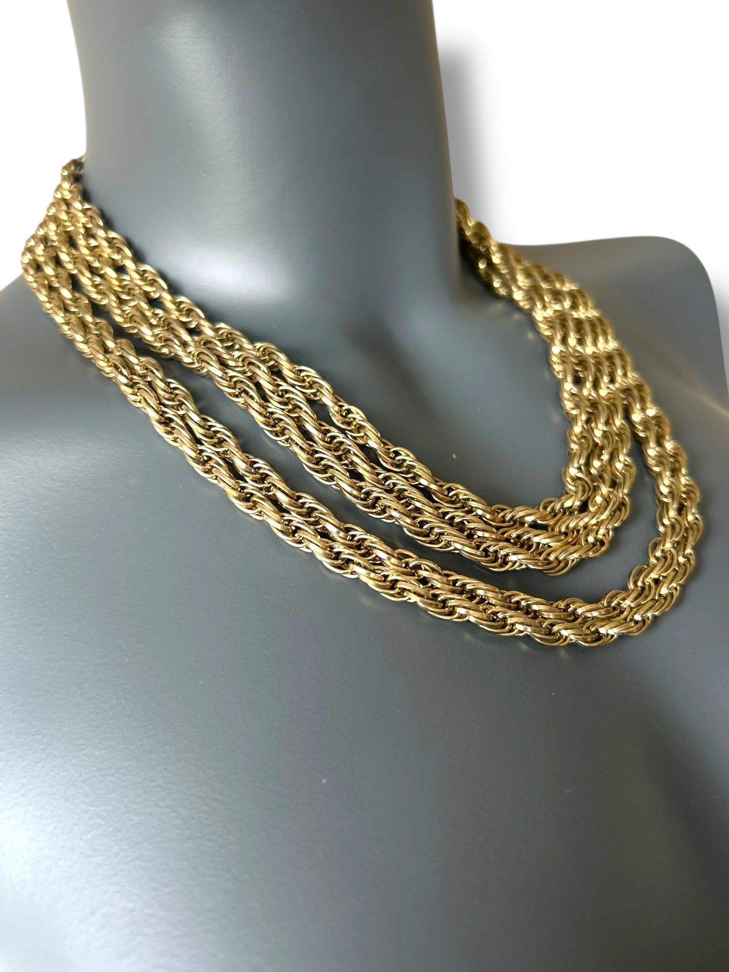 Vintage 80s Multi Rope Chain Necklace