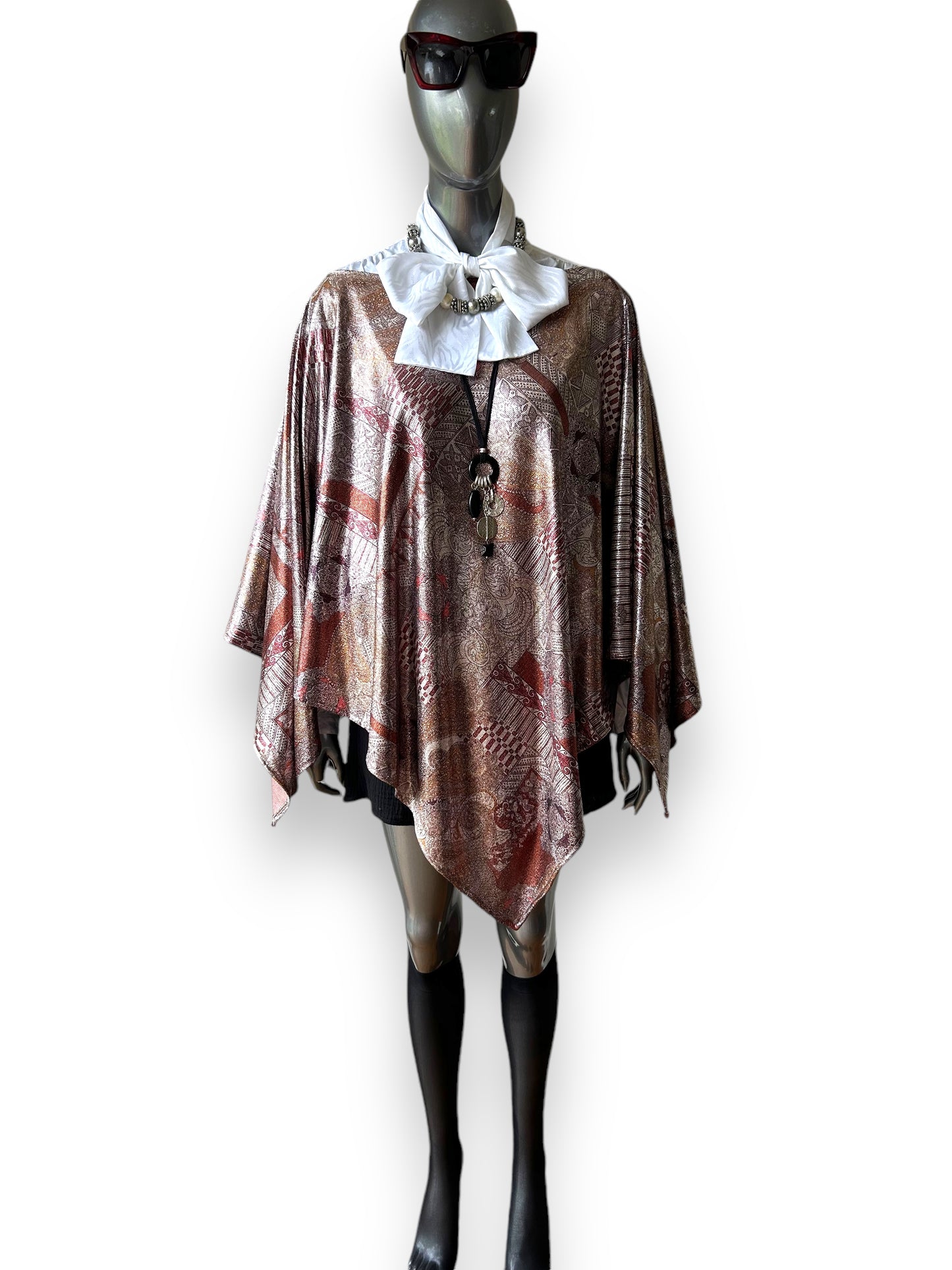 Vintage metallic Statement Lamé Cape