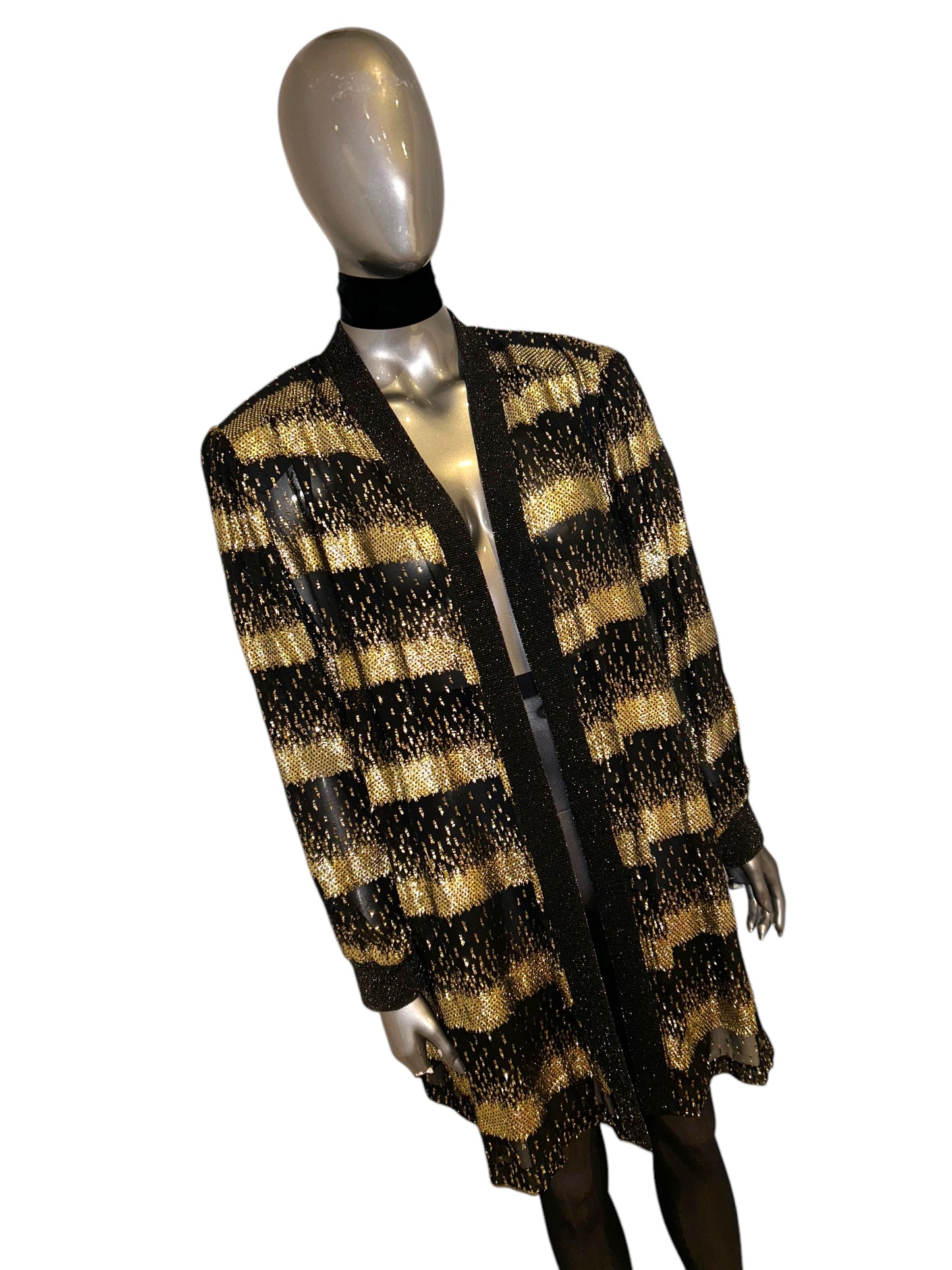 Vintage 1980s Avant Garde Gold Lame Dramatic Trophy Jacket