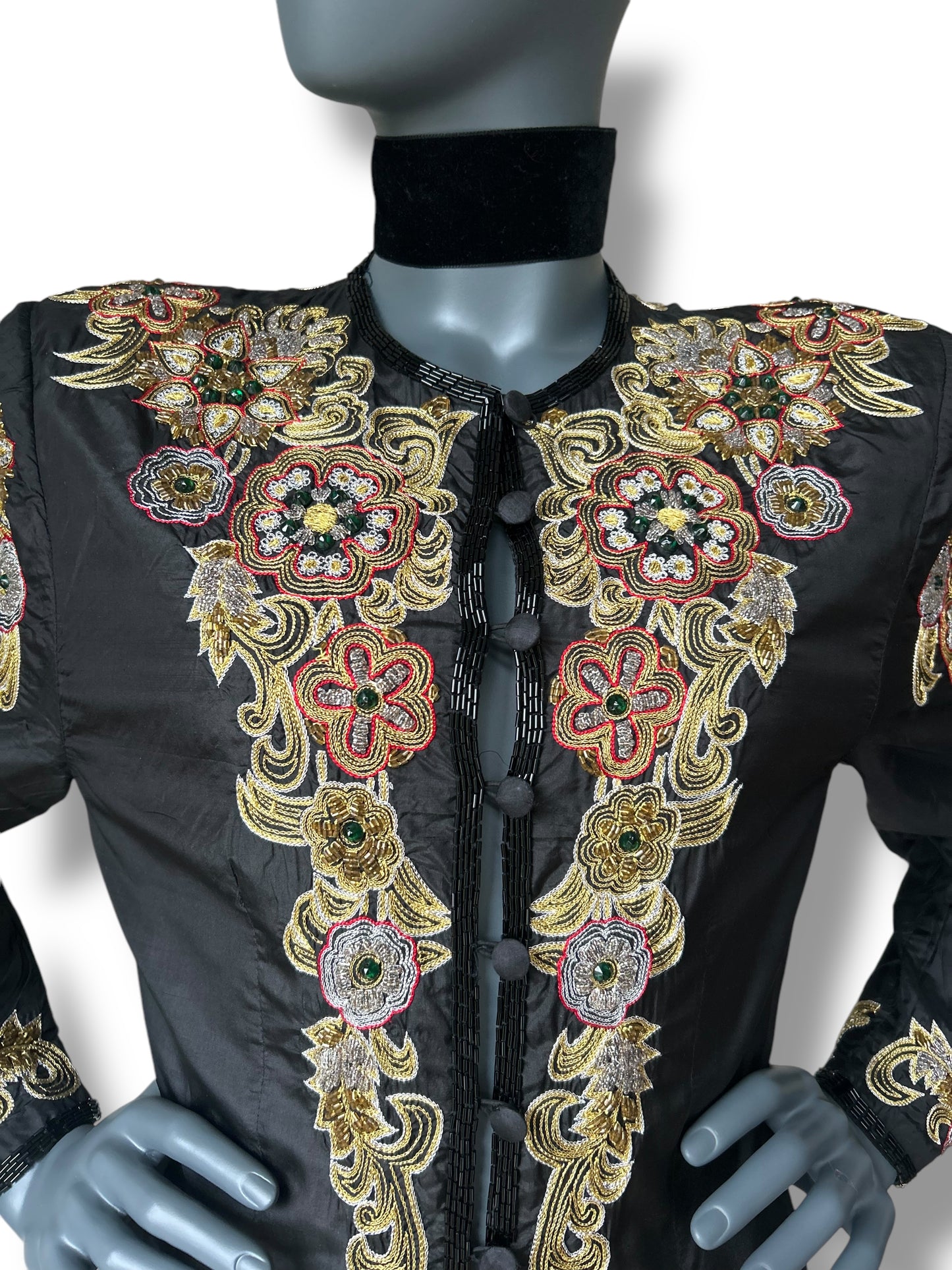 Vintage 1980s Silk Oriental Statement Jacket