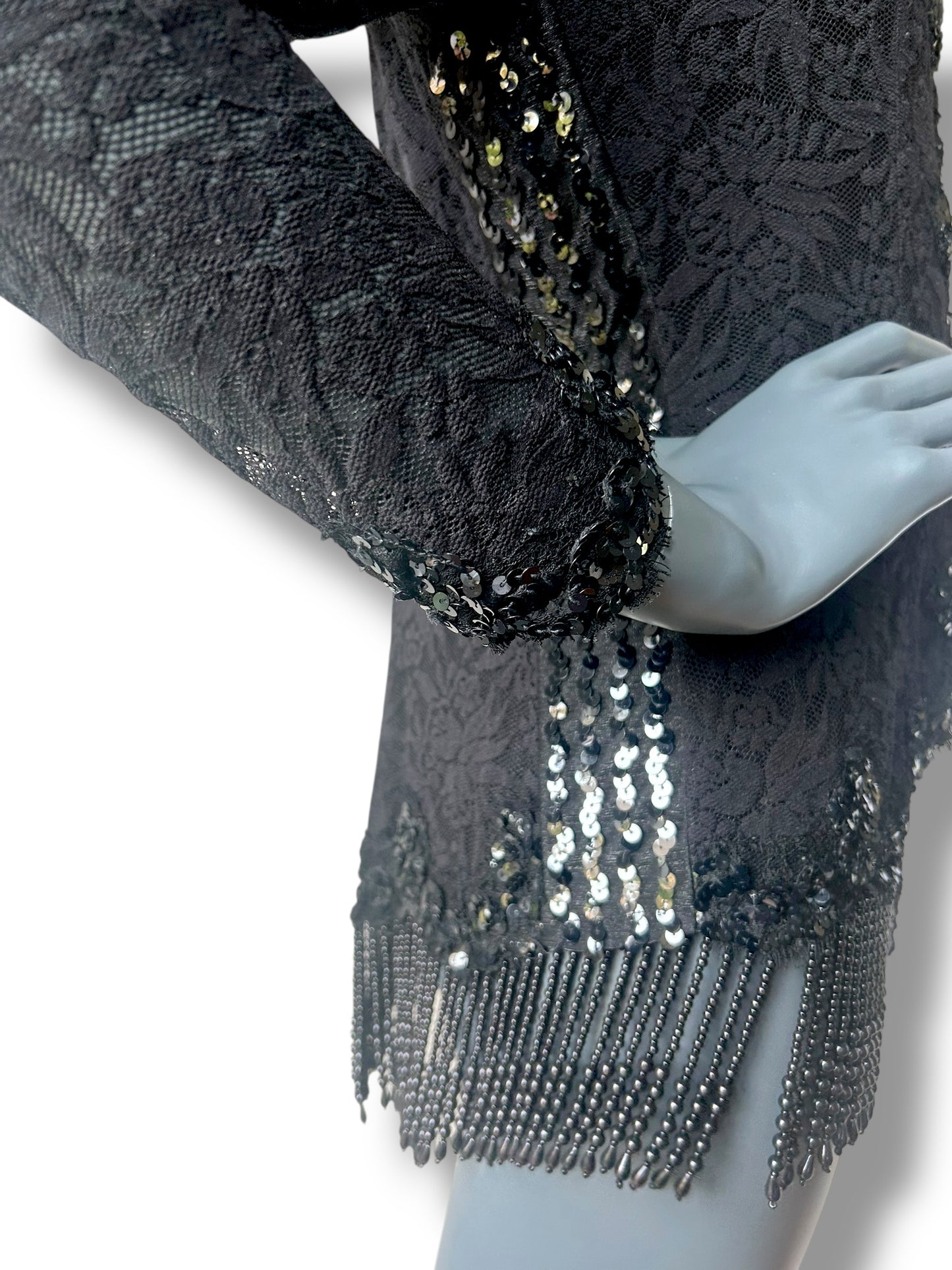 Vintage 80s Lace Beaded Cocktail Bodice