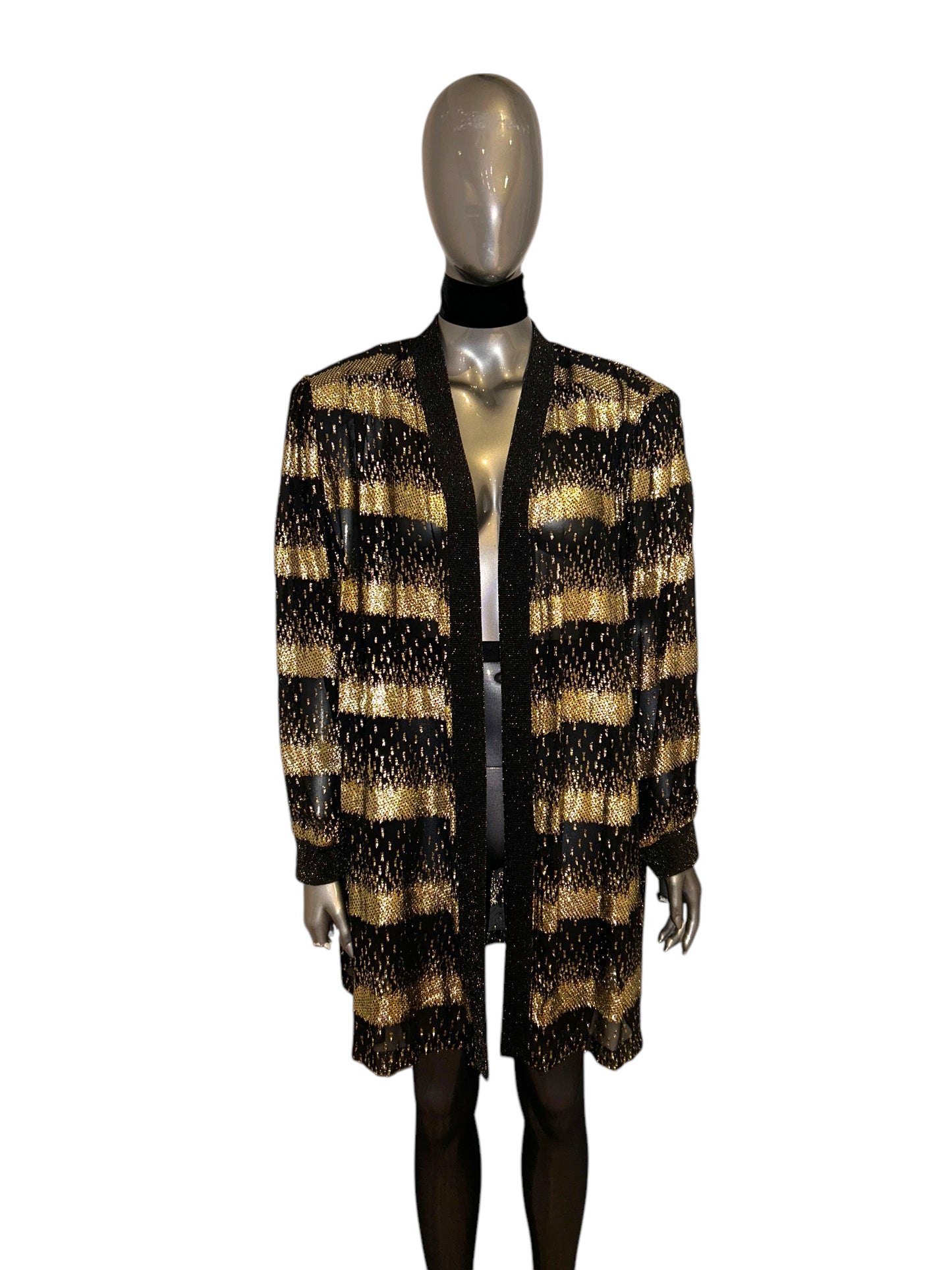 Vintage 1980s Avant Garde Gold Lame Dramatic Trophy Jacket