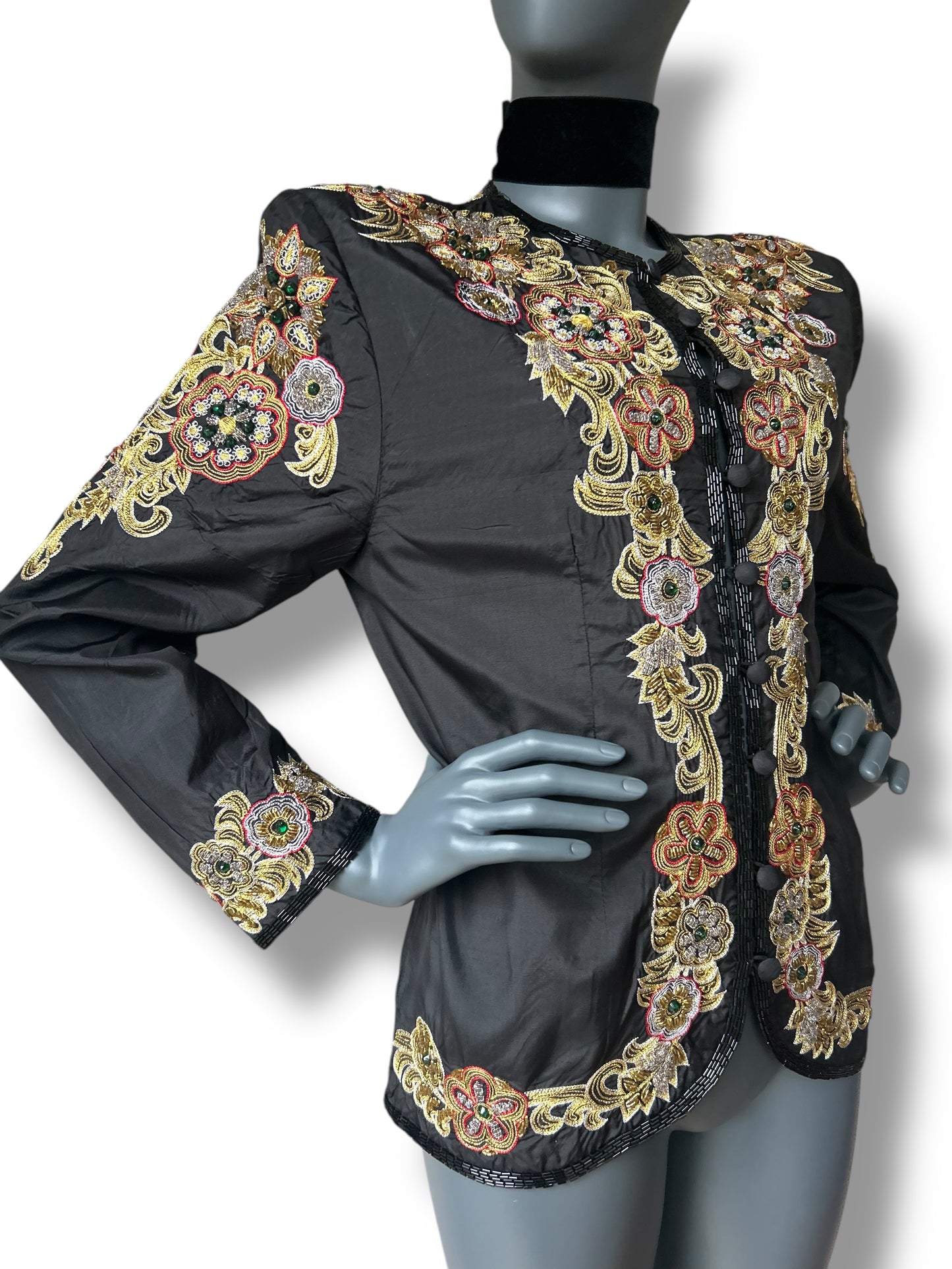 Vintage 1980s Silk Oriental Statement Jacket