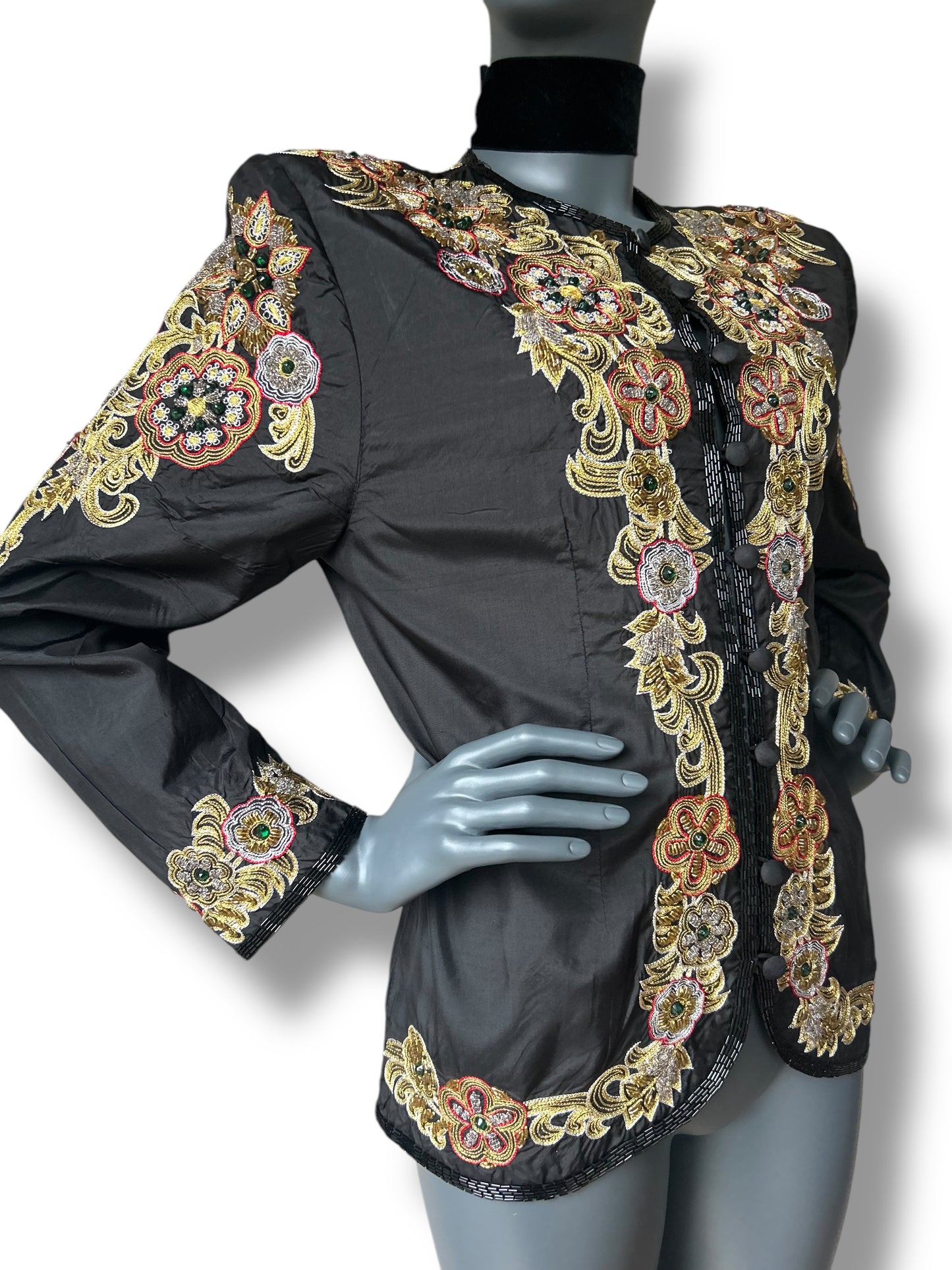 Vintage 1980s Silk Oriental Statement Jacket