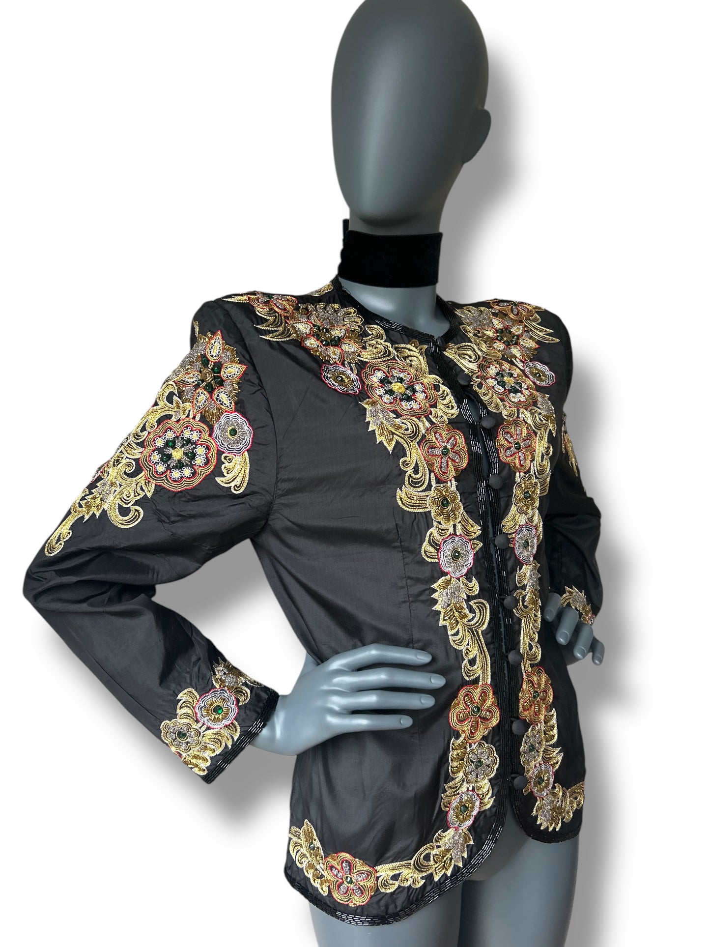 Vintage 1980s Silk Oriental Statement Jacket