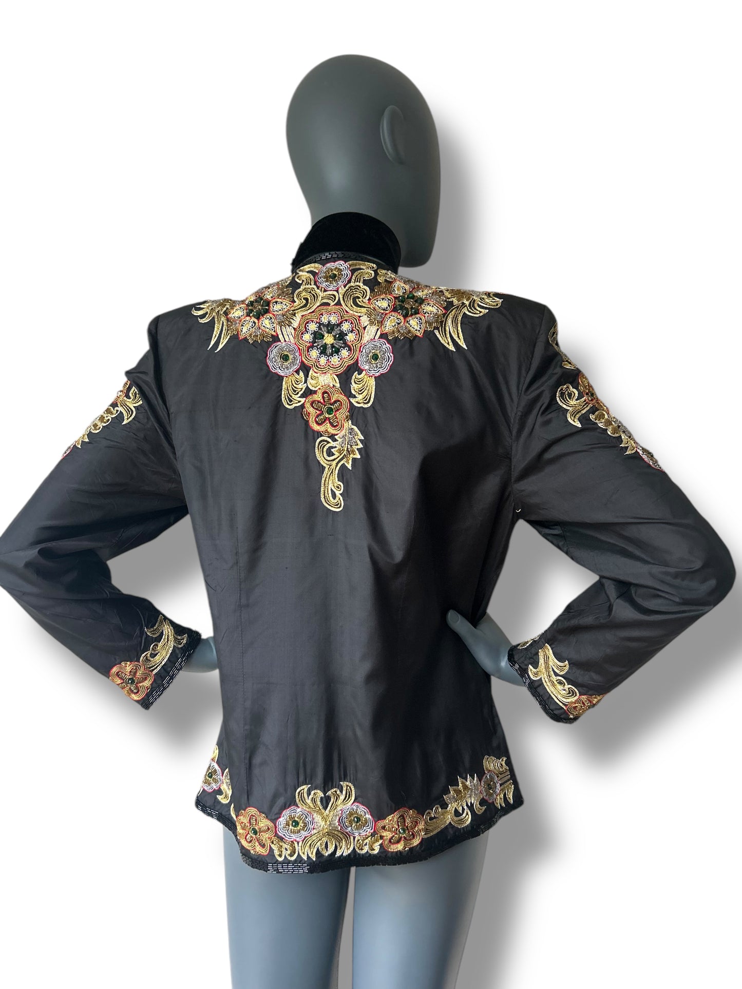 Vintage 1980s Silk Oriental Statement Jacket