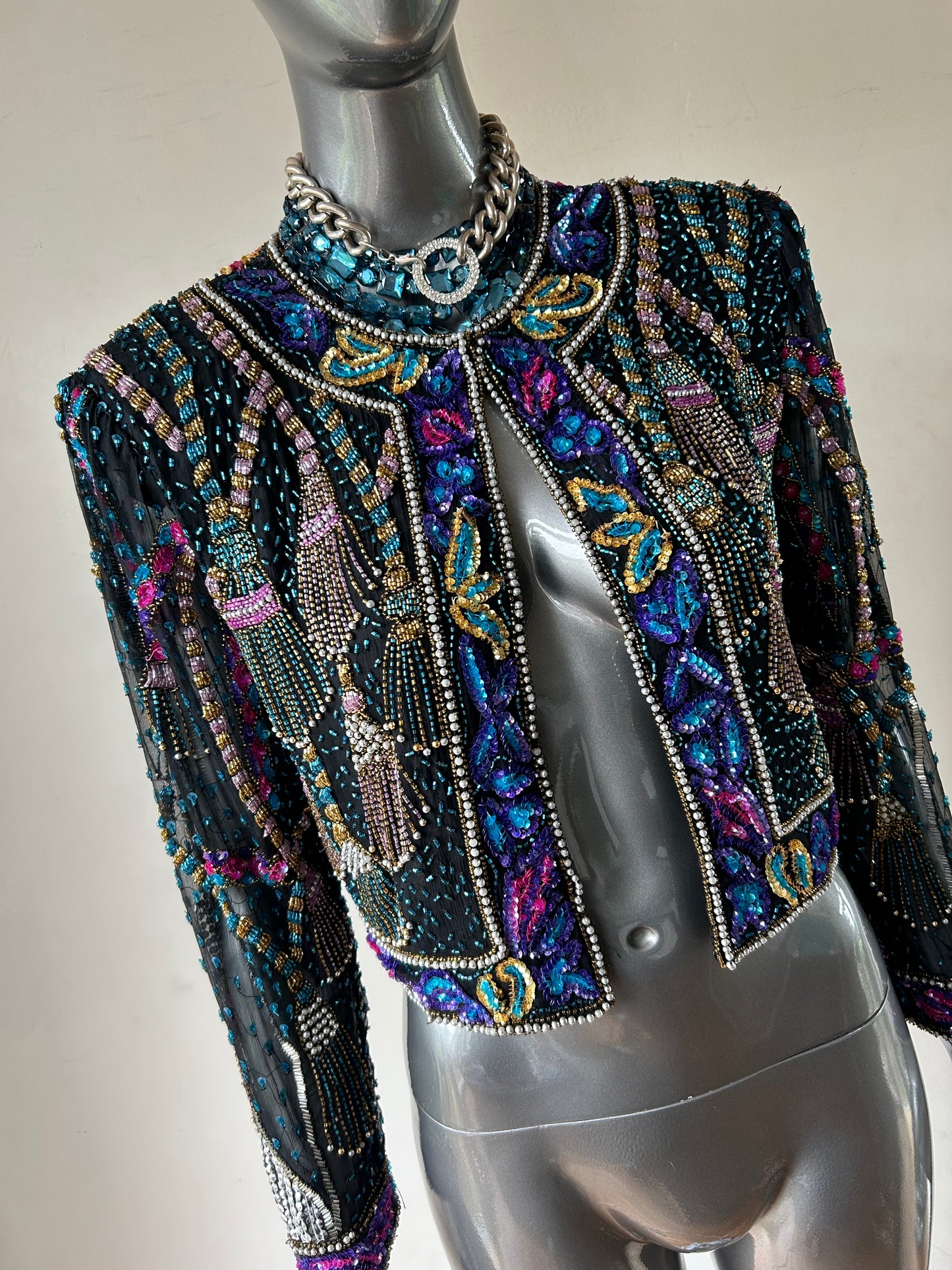 Vintage Silk Tassle Sequin Matador Jacket