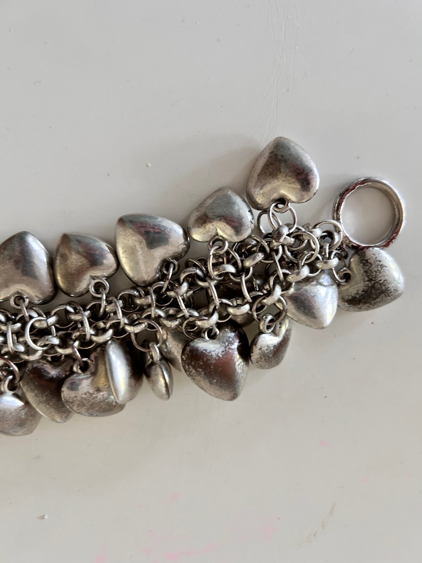 Vintage 1990s Silver Heart Bracelet Cuff SALE