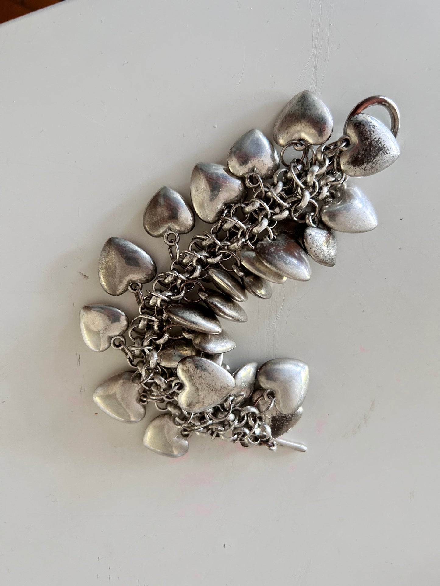 Vintage 1990s Silver Heart Bracelet Cuff SALE