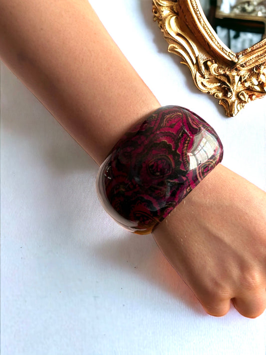 Vintage 1980s Chunky Abstract Bangle Cuff