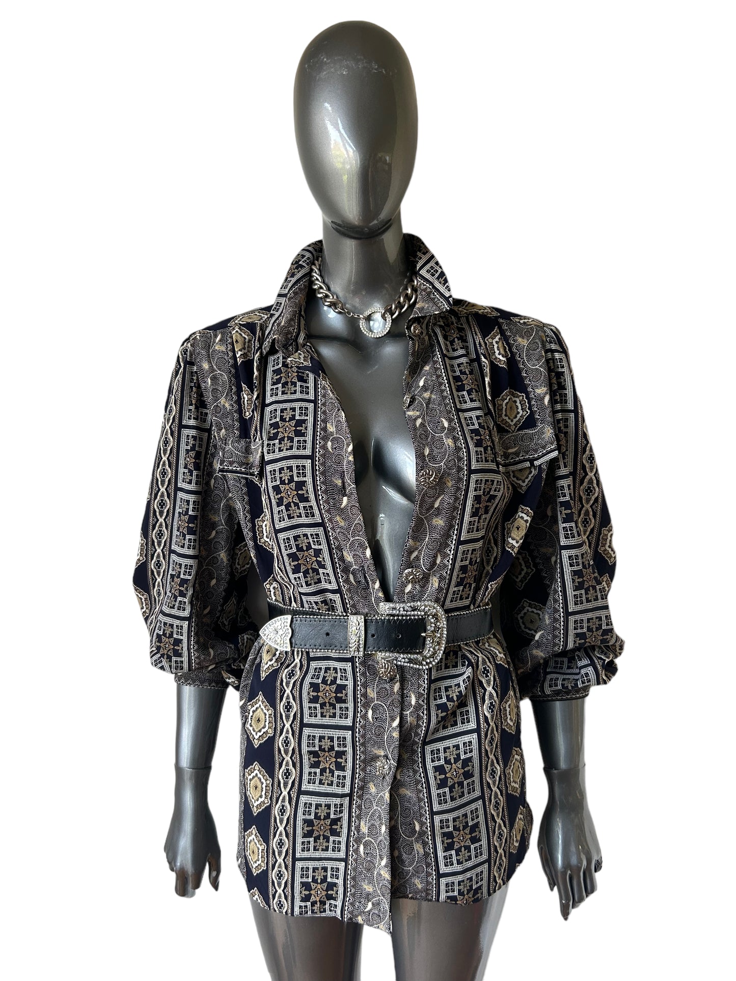 Vintage  1980s Aztec Print Blouse